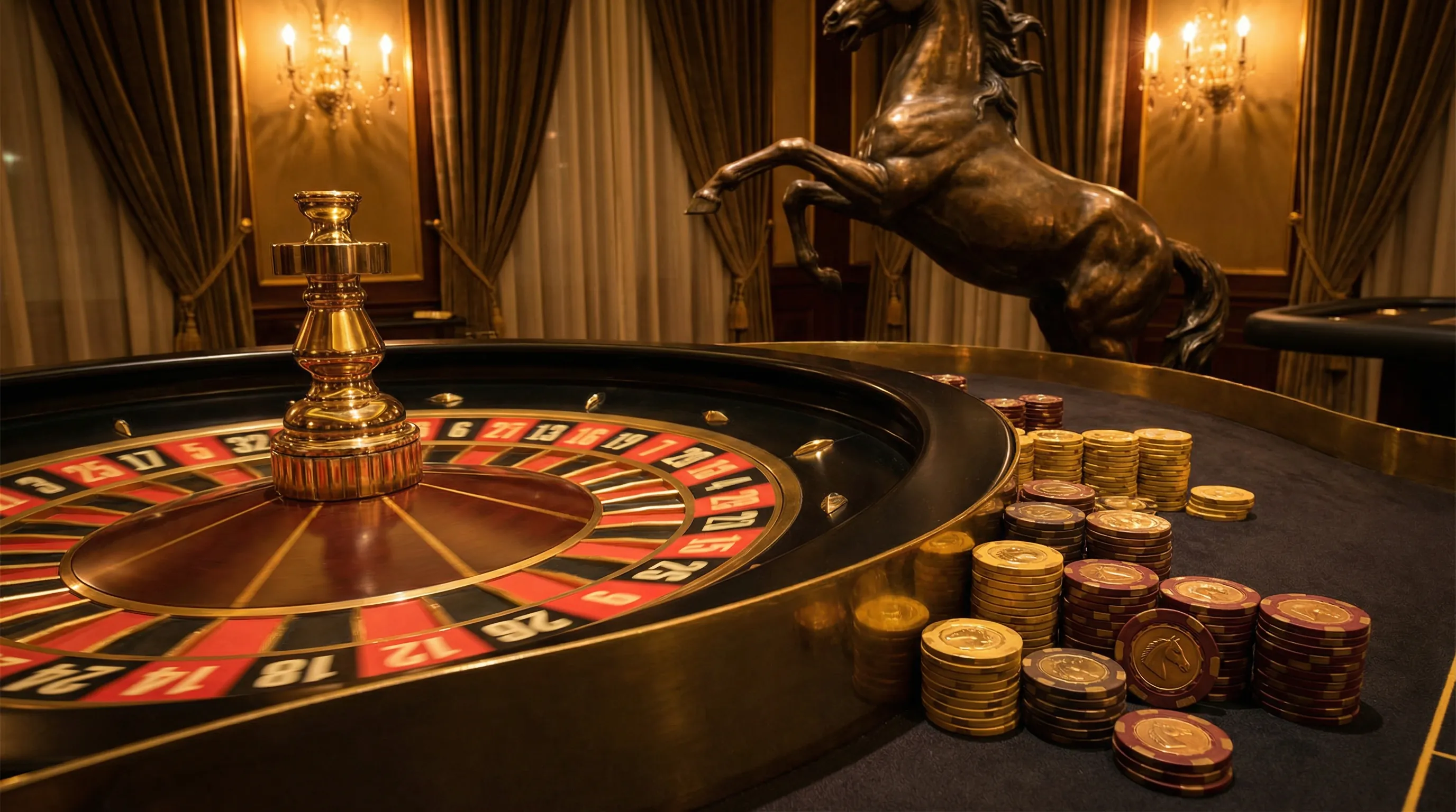 Roleta europeia dourada no cassino bravobet